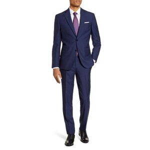 Ted Baker Endurance Jay Wool Suit 44R 40W Mens Modern Fit 2-Piece Set Blue